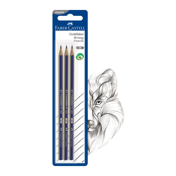 Faber-Castell Goldfaber Graphite Pencil 2B- 3pk