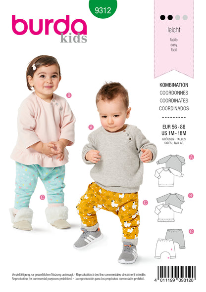 Burda Pattern 9312 Baby Sportswear