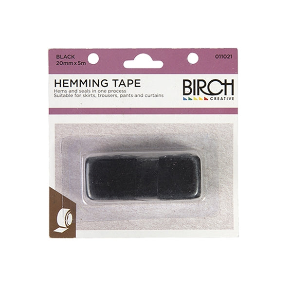 Birch Iron On Hem Tape, Black- 5m