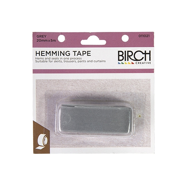 Birch Iron On Hem Tape, Grey- 5m