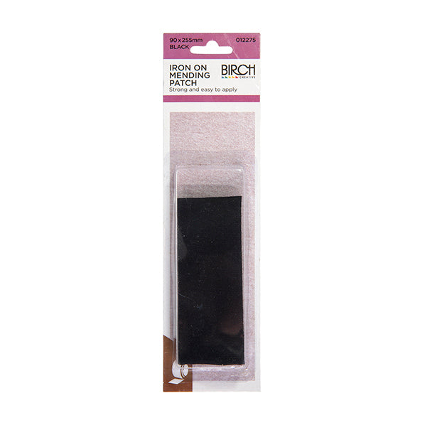 Birch Iron On Mending Patch, Black