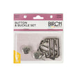 Birch Button & Buckle Set 2 Pack, Silver- 32mm