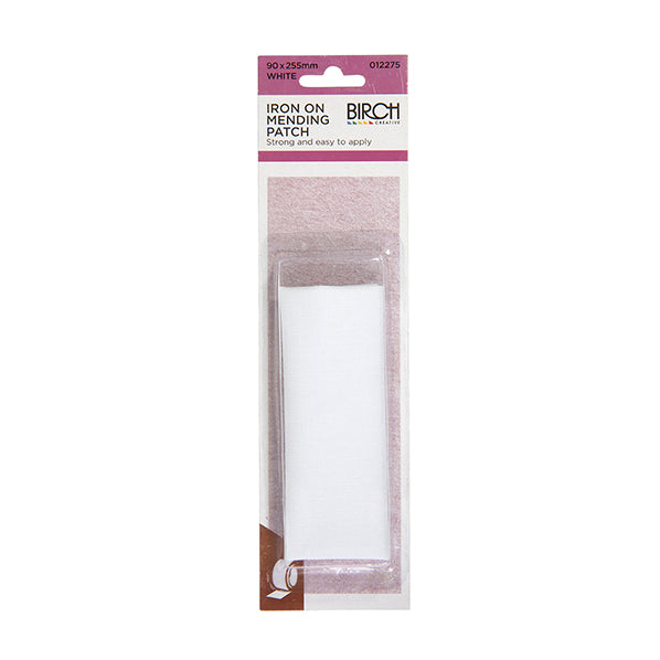 Birch Iron On Mending Patch, White