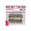 Birch Bobbin Plastic Box Kit, Metal- 12 Pack