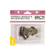 Birch Overall Buckle & No Sew Button Set, Bronze- 25mm