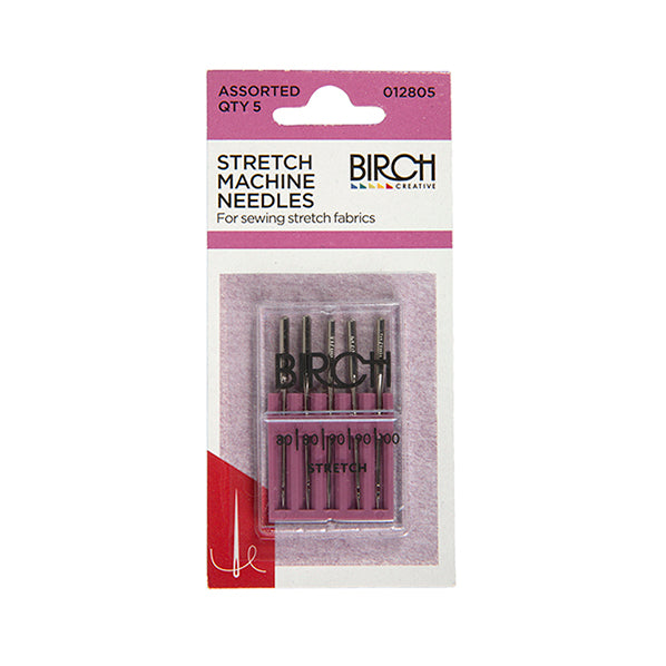 Birch Machine Stretch Needles 5pk- Assorted Sizes