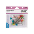 Birch Heart Pins, Multicoloured- 30pk
