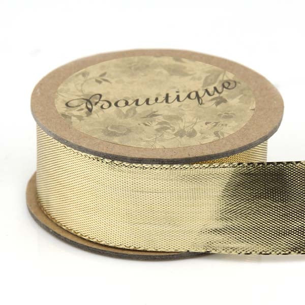 Bowtique Decorative Ribbon, Gold Metallic- 25mm x 5m