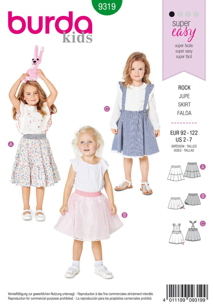 Burda Pattern 9319 Child's pinafore skirt