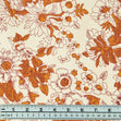 Cotton Duck Fabric, Floral Rust- Width 140cm