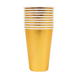 Metallic Party Paper Cups, 355ml Gold- 10pk