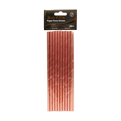 Metallic Party Paper Straw,  20pk