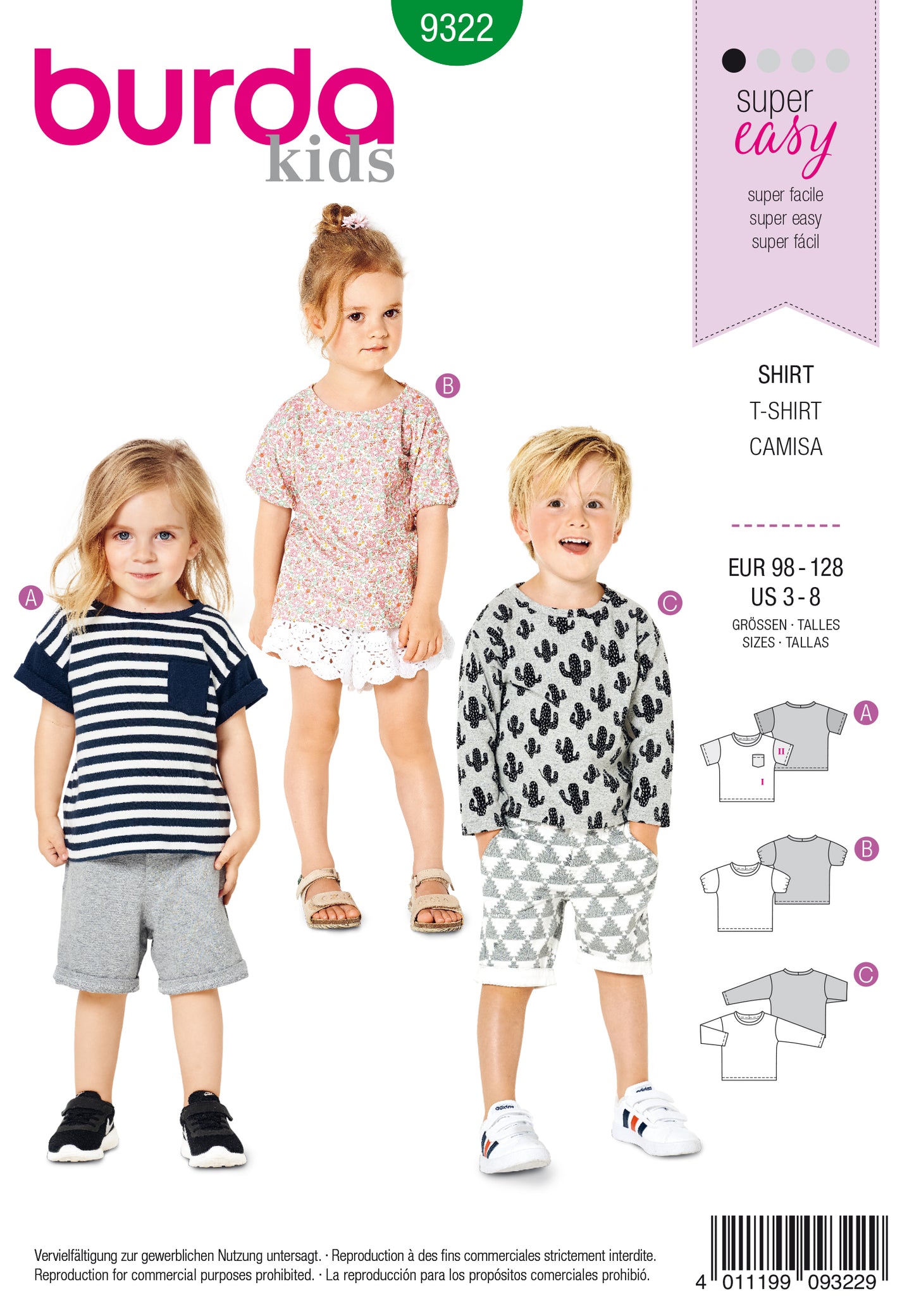 Burda Pattern 9322 Child's top