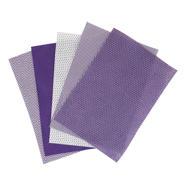 Arbee Printed Felt Sheets, Purple Patterns- 12pk