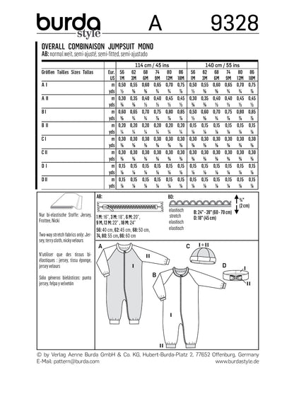 Burda Pattern B9328 (1M-18M)