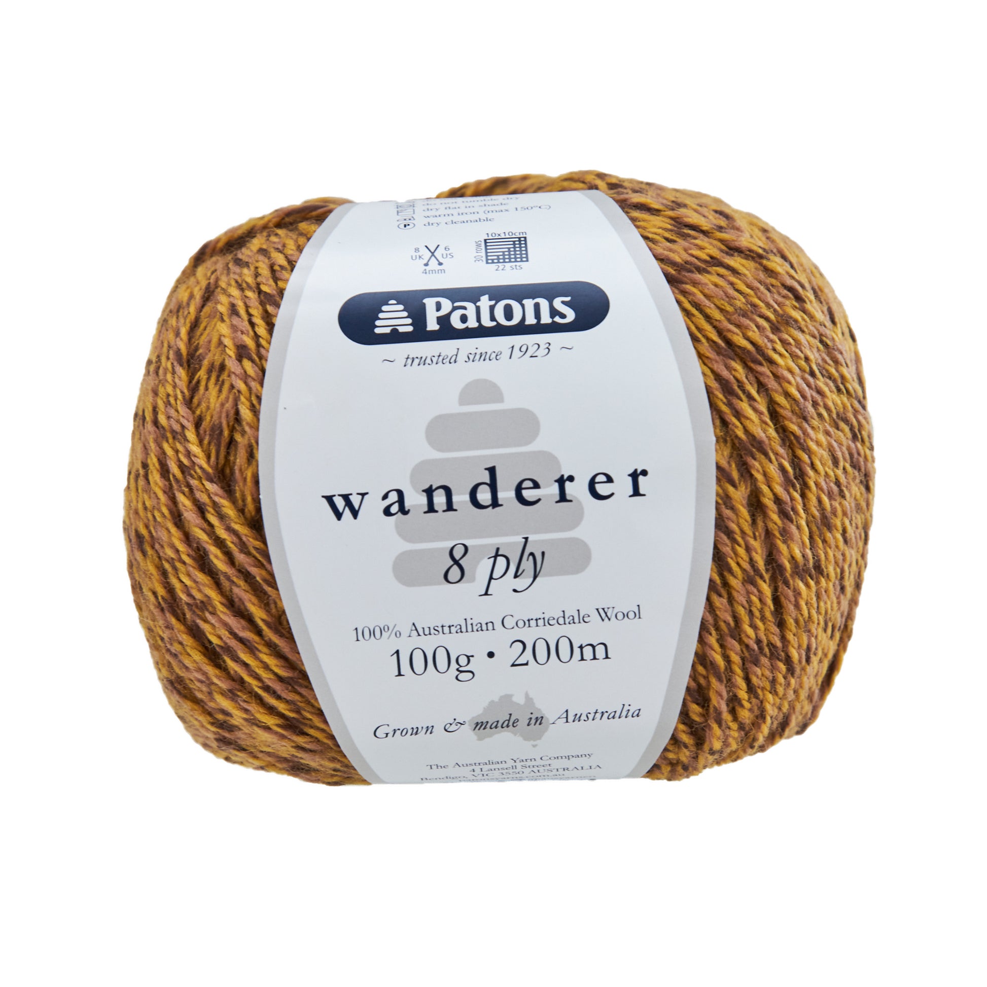 Patons Wanderer Yarn 8 Ply, Acacia- 100g Corriedale Wool Yarn