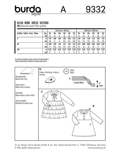 Burda Pattern B9332 (2-7)