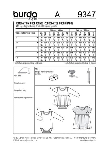 Burda Pattern 9347 (3M-2M)