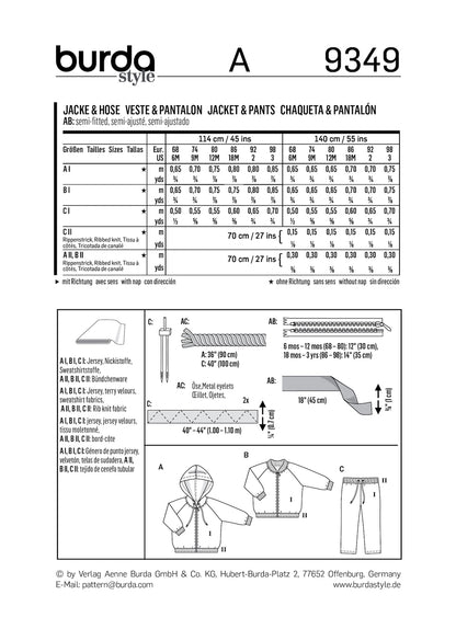 Burda Pattern 9349 (6M-3M)