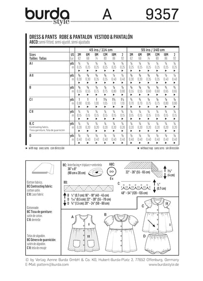 Burda Pattern 9357 (3M-2M)