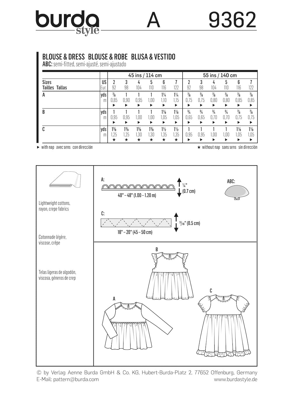 Burda Pattern 9362 (2-7)