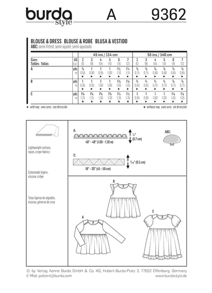 Burda Pattern 9362 (2-7)