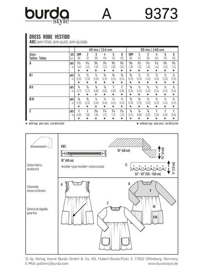 Burda Pattern 9373 (18M-6M)
