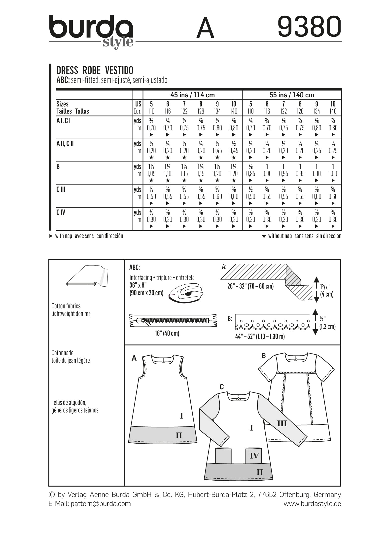 Burda Pattern 9380 (5-10)