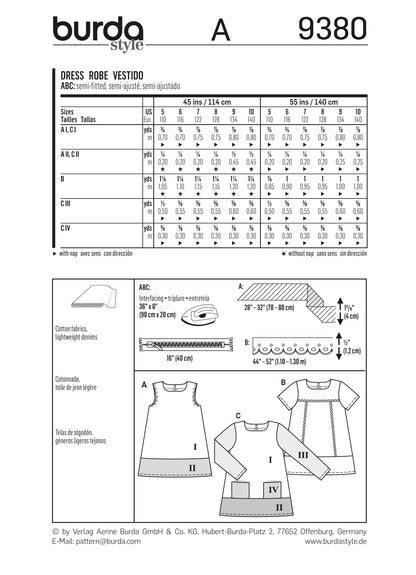 Burda Pattern 9380 (5-10)