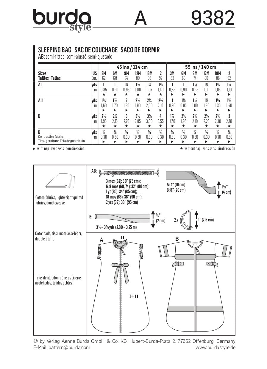 Burda Pattern 9382 (3M-2M)