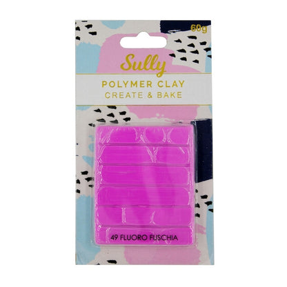 Sully Polymer Clay, Fluoro Fuchsia- 60g