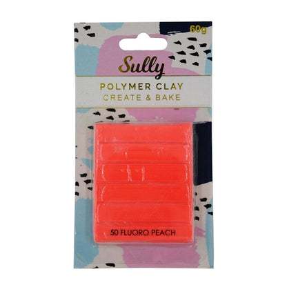 Sully Polymer Clay, Fluoro Peach- 60g