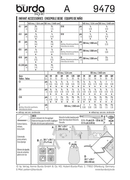 Burda Pattern 9479 (1M-18M)