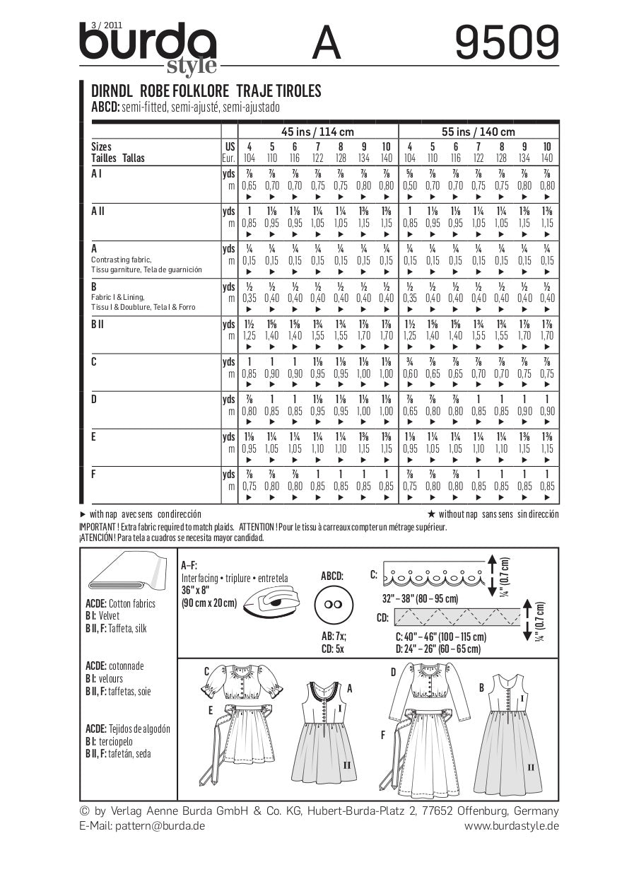 Burda Pattern 9509 (4-10)