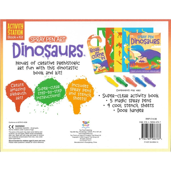 Activity Station Kit, Dinosaurs Spray Pen Art