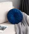 Mayfair & Bond Pleated Velvet Cushion, Navy- 40cm