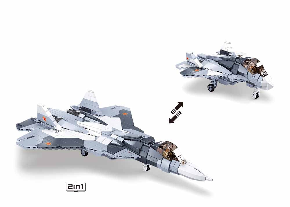 Sluban Gray White 2-in-1 Jet Fighter