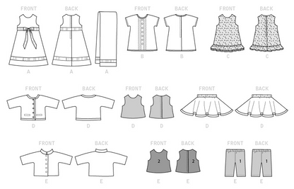 Butterick Pattern B6645 Doll Clothes