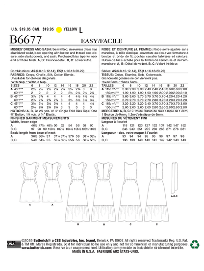 Butterick Pattern B6677 Misses Dress