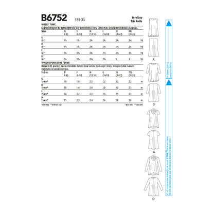 Butterick Pattern B6752 Misses' Fit and Flare Knit Tunics
