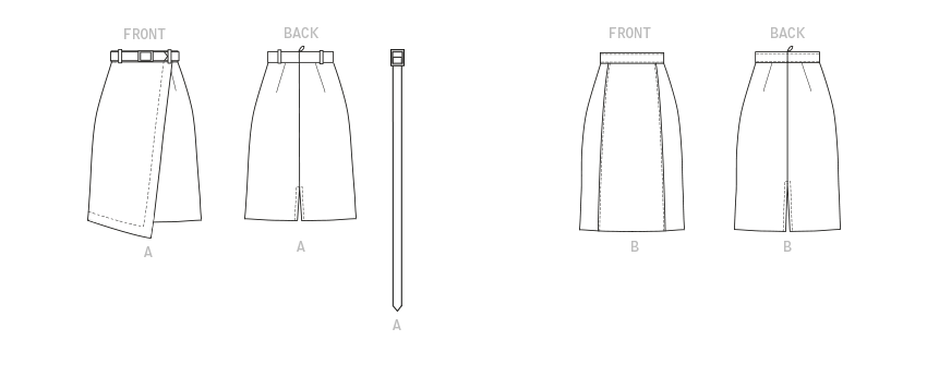 Butterick Pattern B6836 Women's Skirt  &  Belt