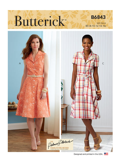 Butterick Pattern B6843 Misses' Shirtdresses  &  Sash