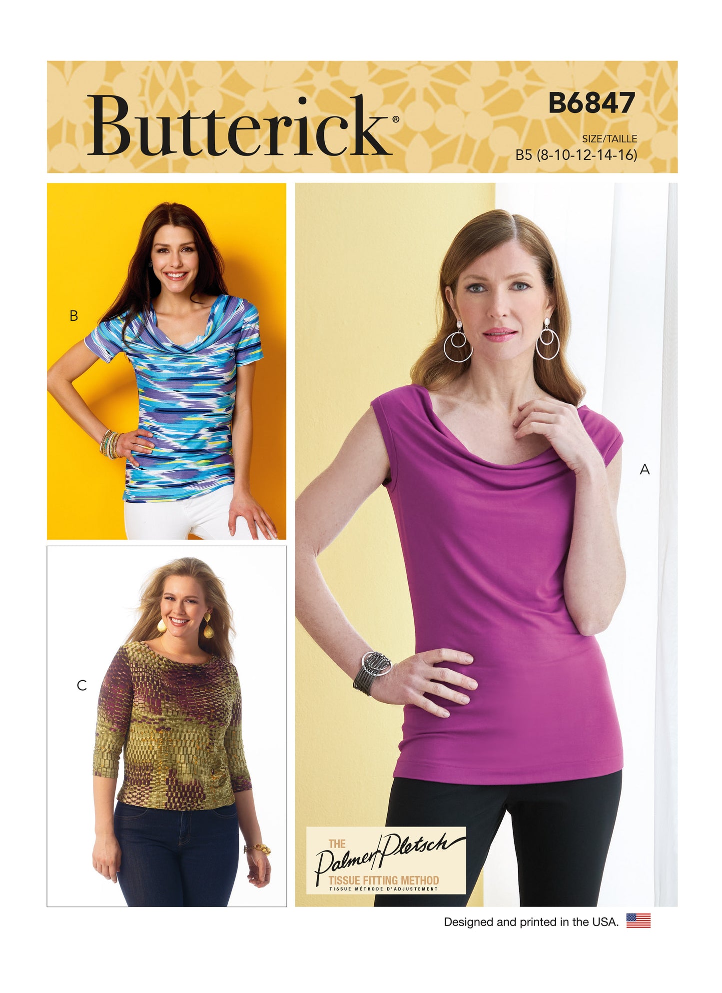 Butterick Pattern B6847 Misses' Cowl-Neck Tops