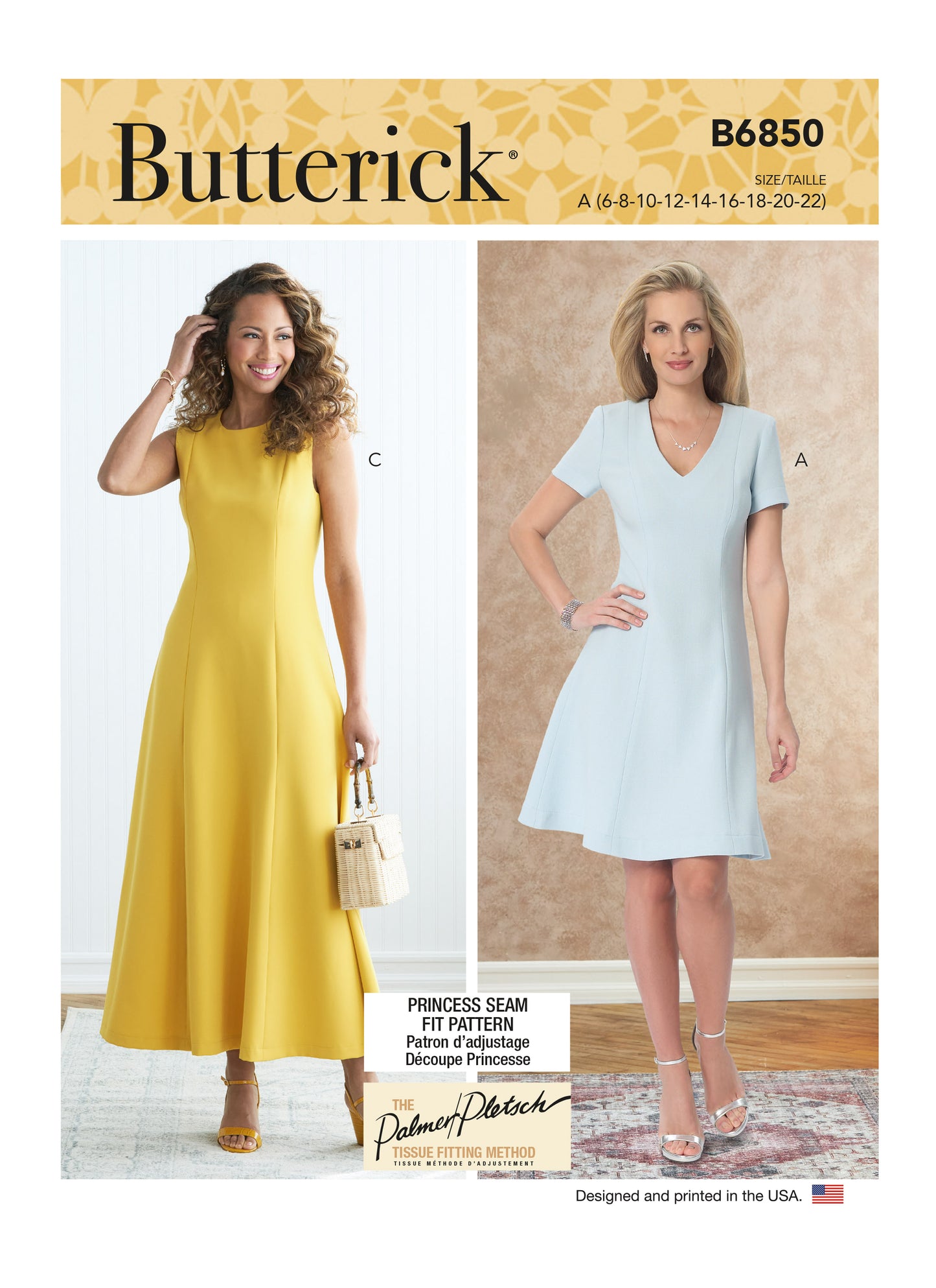 Butterick Pattern B6850 Misses' Jewel or V-Neck Fit  &  Flare Dresses