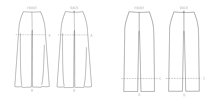 Butterick Pattern B6851 Misses' No-Side-Seam Shorts, Capris  &  Pants