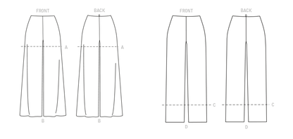 Butterick Pattern B6851 Misses' No-Side-Seam Shorts, Capris  &  Pants