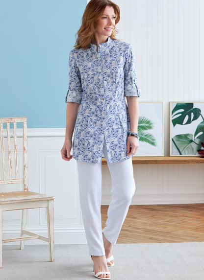 Butterick Pattern B6852 Misses' Button-Down Shirts With Collar, Sleeve  &  Hem Variations