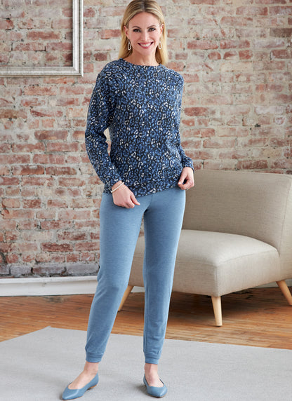 Butterick Pattern B6859 Misses' Knit Dress, Tops, Skirt and Pants
