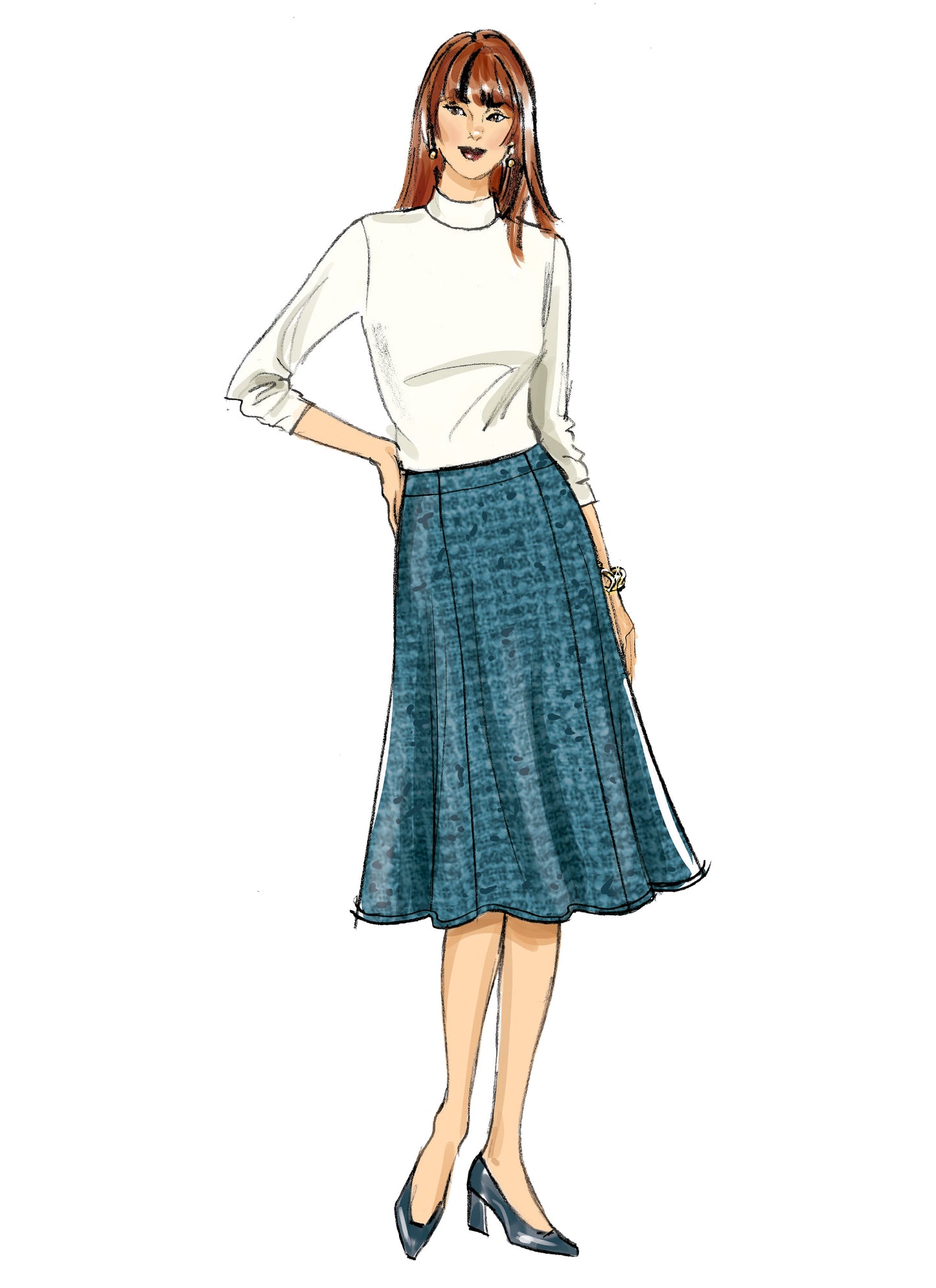 Butterick Pattern B6866 Misses' Skirt and Sash