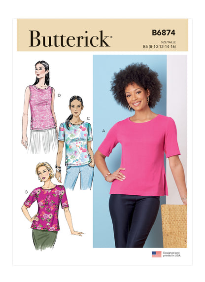 Butterick Pattern B6874 Misses' Knit Tops